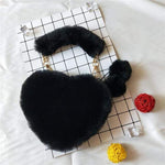 Load image into Gallery viewer, Y2Bae Bag Black Faux Fur Love Bag
