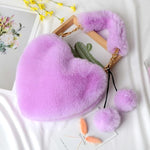 Load image into Gallery viewer, Y2Bae Bag Purple Faux Fur Love Bag
