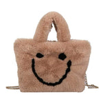 Load image into Gallery viewer, Y2Bae Bag Beige Fluffy Smiley Face Bag
