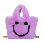Load image into Gallery viewer, Y2Bae Bag Purple Fluffy Smiley Face Bag
