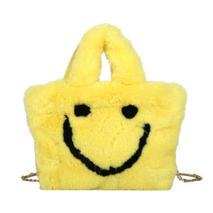 Y2Bae Bag Yellow Fluffy Smiley Face Bag