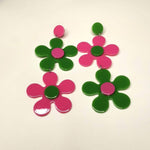 Load image into Gallery viewer, Y2Bae Earrings Green and Pink Far Out Floral Drop Earrings
