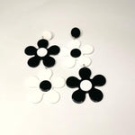 Load image into Gallery viewer, Y2Bae Earrings Black and White Far Out Floral Drop Earrings
