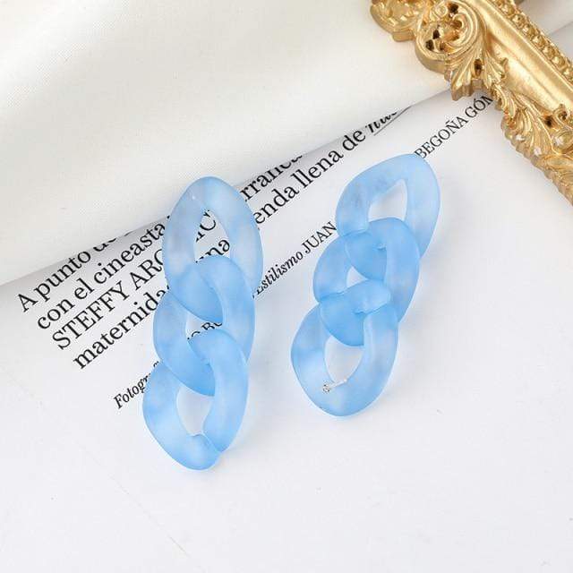 Y2Bae Earrings Blue Jelly Chain Earrings