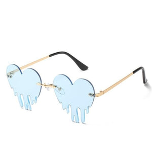 Y2Bae Glasses Blue Dripping Love Sunglasses