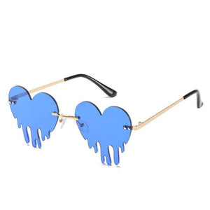 Y2Bae Glasses Dark Blue Dripping Love Sunglasses