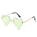Load image into Gallery viewer, Y2Bae Glasses Green Dripping Love Sunglasses
