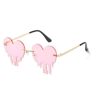 Y2Bae Glasses Pink Dripping Love Sunglasses