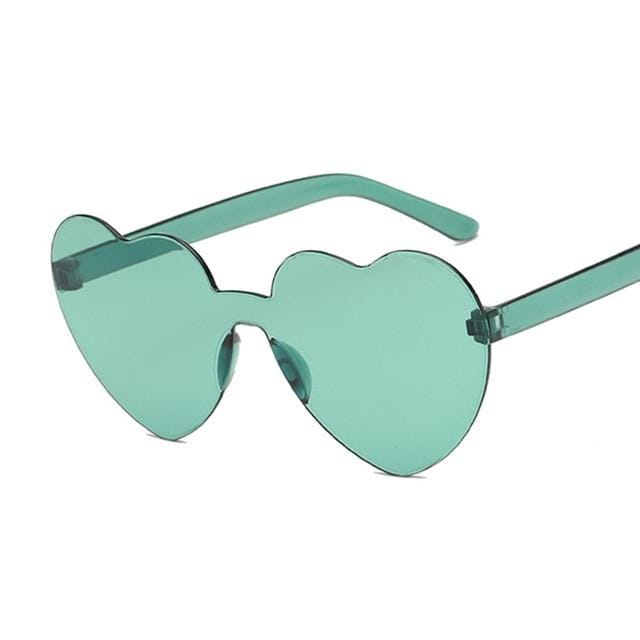 Y2Bae Glasses Green Tinted Love Sunglasses
