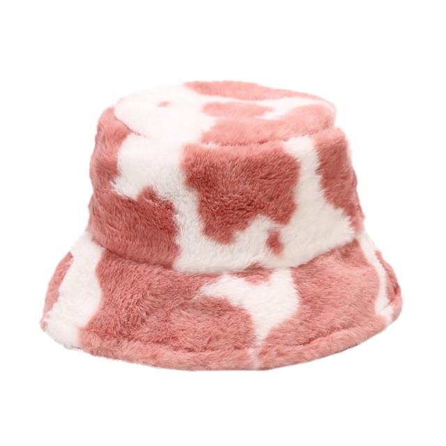Y2Bae Hat Pink Cow Bucket Hat