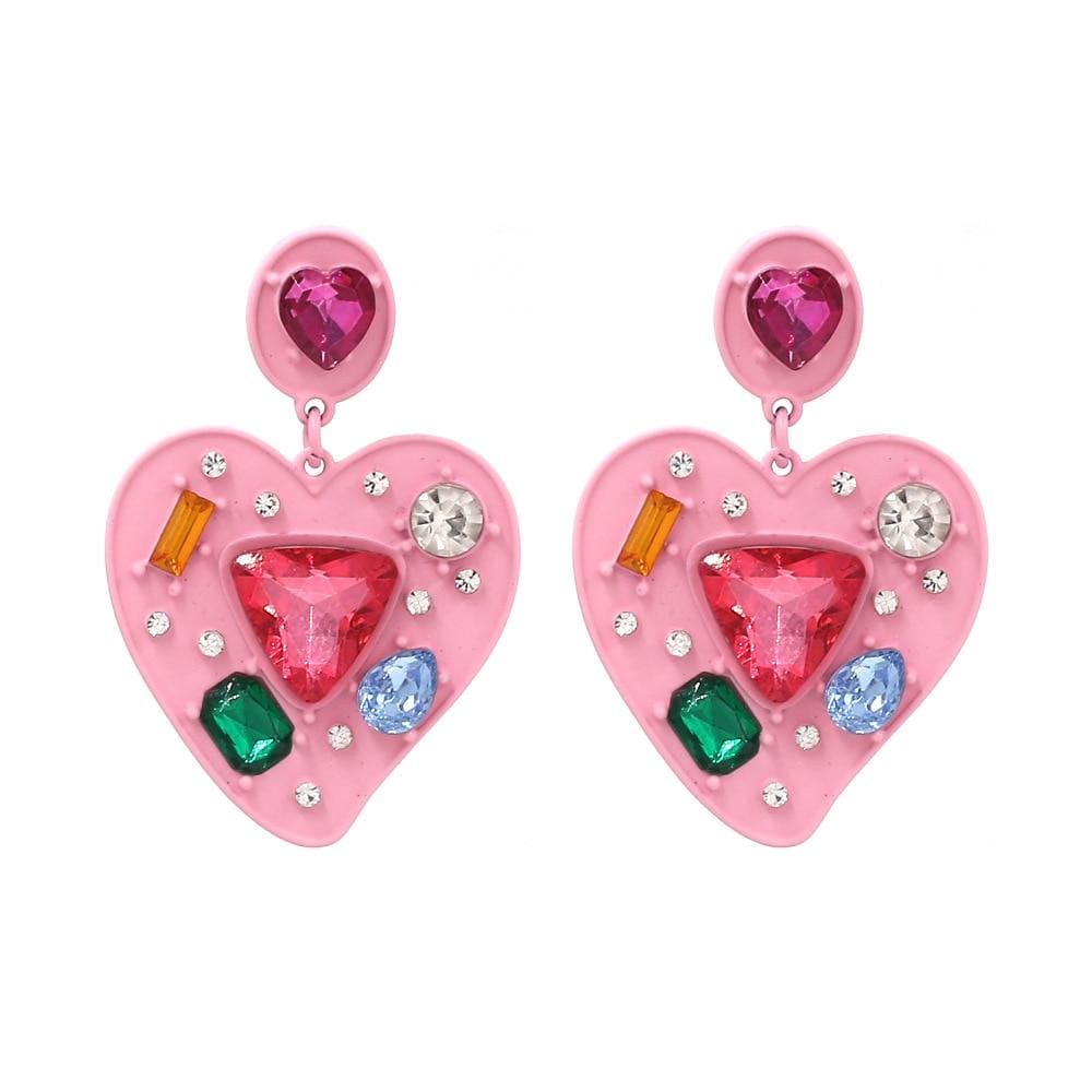 Y2Bae Jewellery Pink Shining Love Drop Earrings