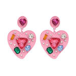 Load image into Gallery viewer, Y2Bae Jewellery Pink Shining Love Drop Earrings
