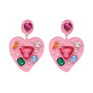 Y2Bae Jewellery Pink Shining Love Drop Earrings