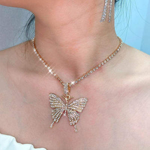 Y2Bae Necklace Iced Butterfly Necklace