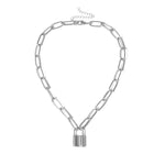 Load image into Gallery viewer, Y2Bae Necklace silver lock Locked Up Necklace
