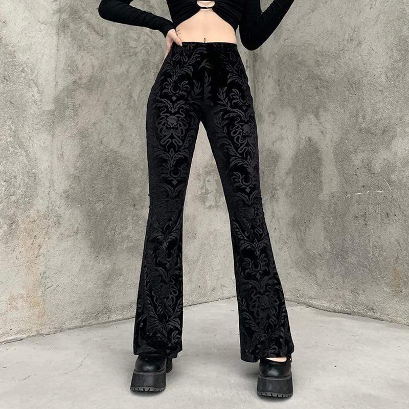 Y2Bae Pants Gothic Velvet Flares