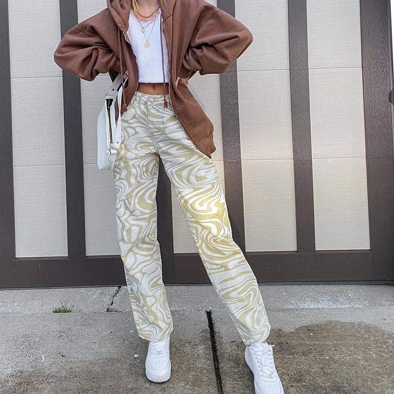 Y2Bae Pants Khaki / S Y2K Wave Pants