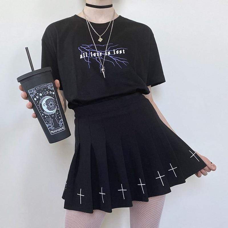 Y2Bae Skirt Don't Cross Me Pleated Skirt