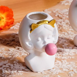 Y2Bae Vase White Cat Bubblegum Pop Vase