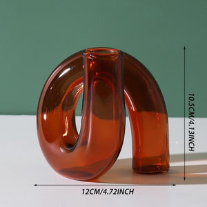 Y2Bae Vase Brown Twisted Up Glass Candle Stand