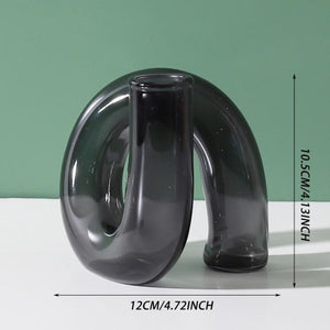 Y2Bae Vase Charcoal Twisted Up Glass Candle Stand