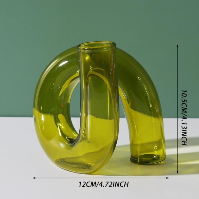 Y2Bae Vase Green Twisted Up Glass Candle Stand
