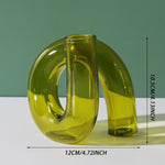 Load image into Gallery viewer, Y2Bae Vase Green Twisted Up Glass Candle Stand
